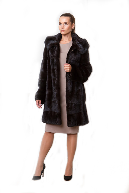 Норковая шуба поперечка