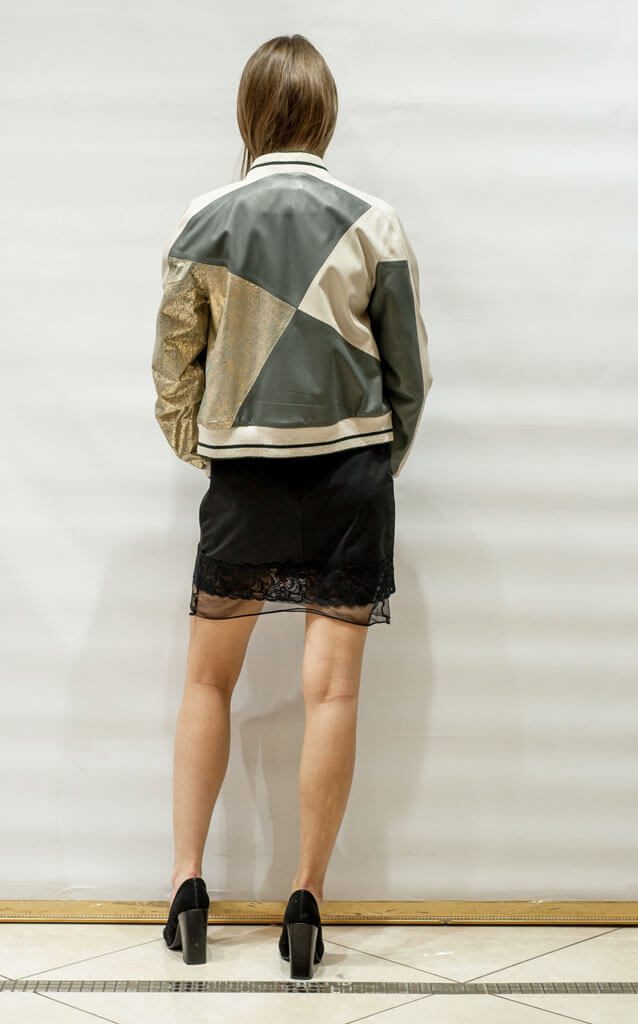 Куртка женская из кожи двухцветная в Курске недорого Дворец кожи и меха Тиффи Фото 2